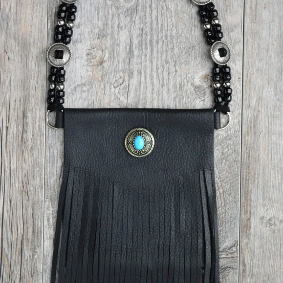 Leather Fringe Crossbody Bag